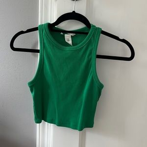 green tank top